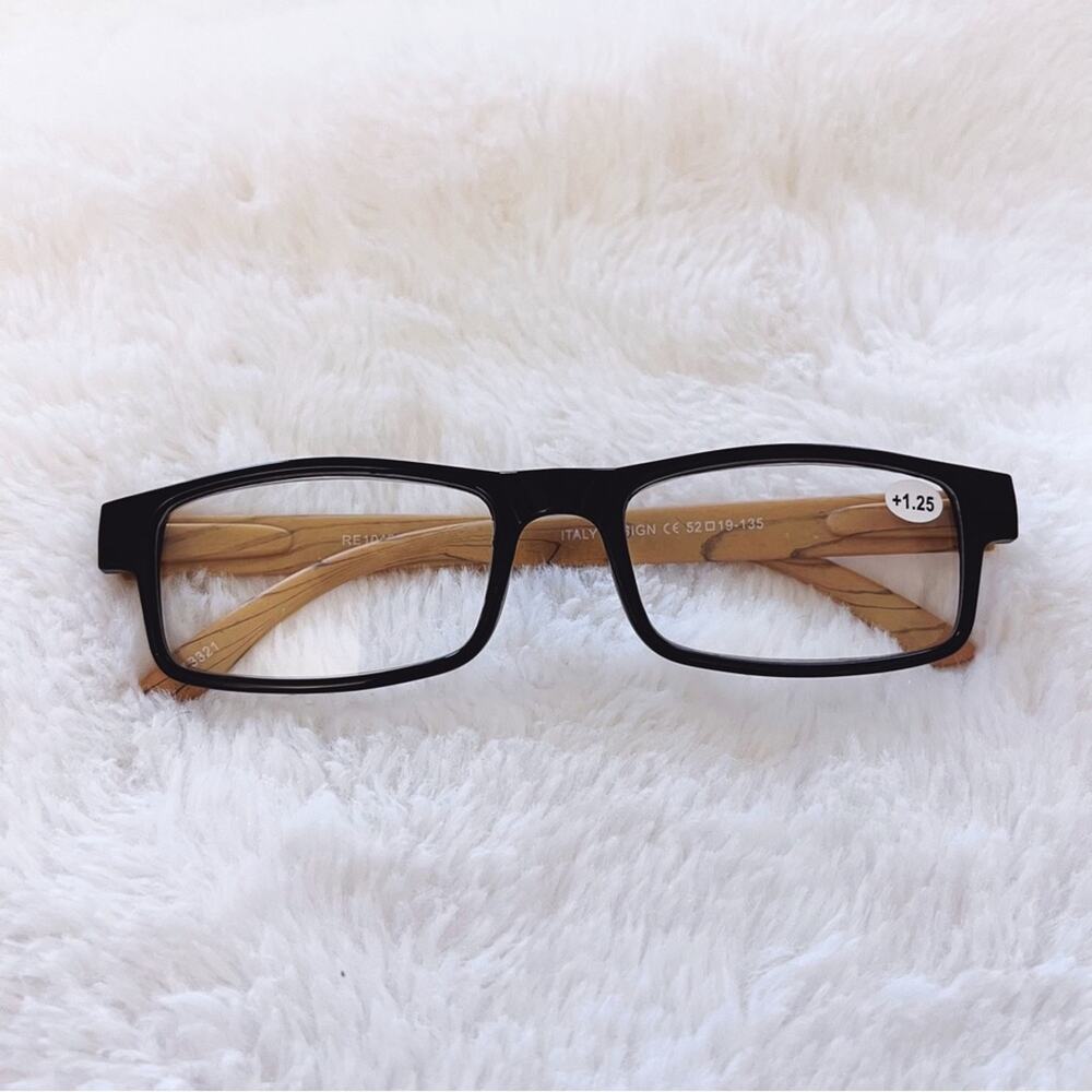 Reid Black & Dark Wood Reader Glasses